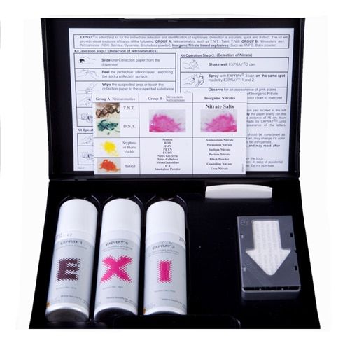 Explosive Compatibility Testing EXPRAY Aerosol-based Explosives Identification Field Test Kit (50 test ...