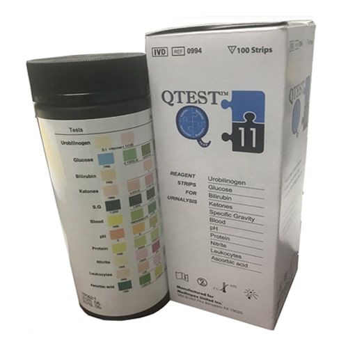 Qtest Microscope Urinalysis Reagent QTEST Dip Strips - 11 Panel - CLIA Waived - 100 Str ...